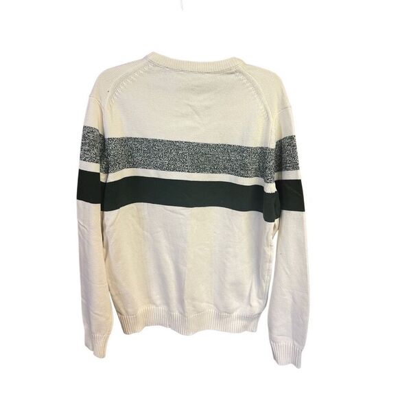Izod Mens Vanilla Ice/Green  Crewneck  Sweater Sz L NWT - Picture 2 of 9